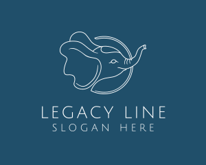 Elephant Line Art logo design