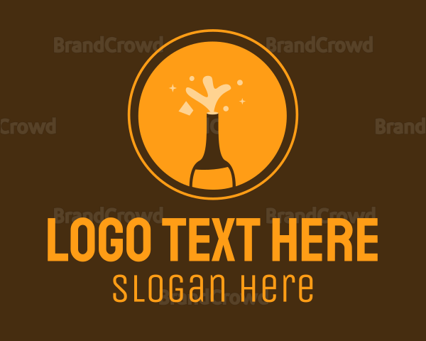 Orange Beer Bottle Logo