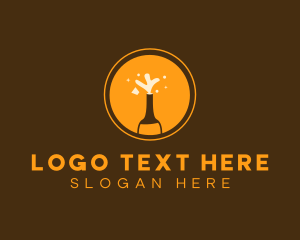 Liquor - Orange Beer Bottle logo design