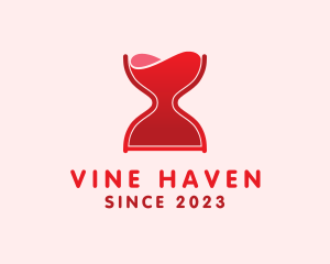 Hourglass Wine Glass  logo design