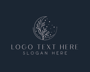 Holistic - Floral Crescent Moon logo design