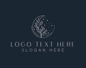 Organic - Floral Crescent Moon logo design
