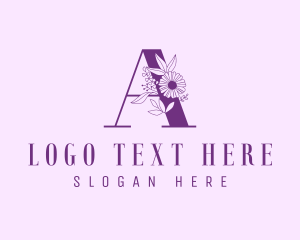 Flower Beauty Letter A  logo design