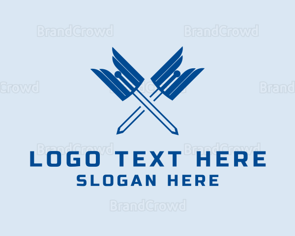 Winged Sword Weapon Logo