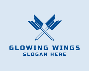 Winged Sword Weapon  logo design