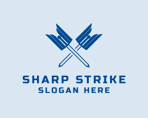 Weapon - Winged Sword Weapon logo design