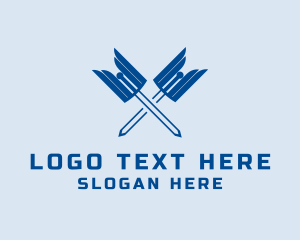 Stab - Winged Sword Weapon logo design