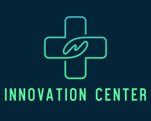 Center - Medical Hand Cross logo design