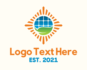 Electricity - Solar Power Nature Conservation logo design