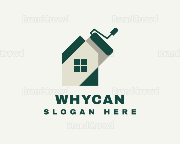Minimalist House Paint Roller Logo