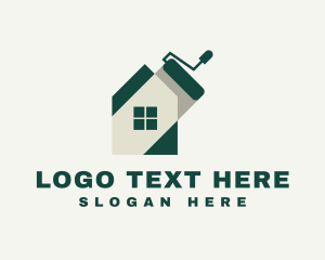 Commercial House Painter - Minimalist House Paint Roller logo design