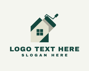 Minimalist House Paint Roller Logo