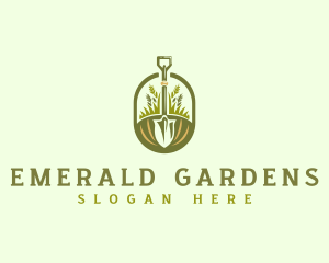 Shovel Landscaping Garden logo design