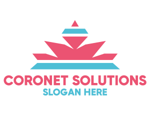 Coronet - Crystal Diamond Crown logo design