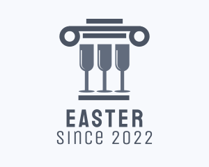 Bartender - Wine Column Liquor logo design