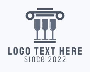 Sommelier - Wine Column Liquor logo design