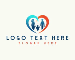 Family - Heart Family Parenting logo design