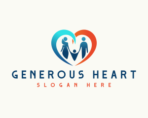 Heart Family Parenting logo design