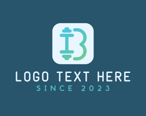 Mobile Application - Fitness App Letter B logo design
