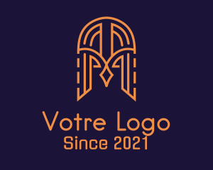 Villain - Orange Helmet Armor logo design