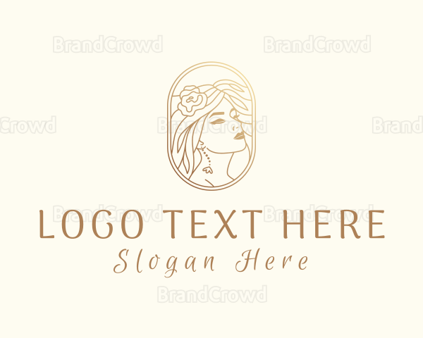 Golden Elegant Woman Logo