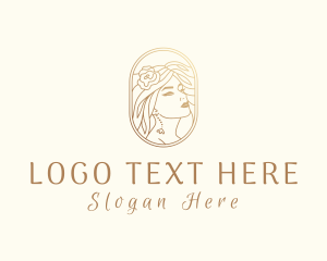 Aesthetician - Golden Elegant Woman logo design