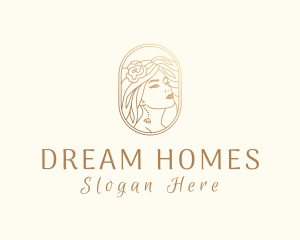 Golden Elegant Woman Logo