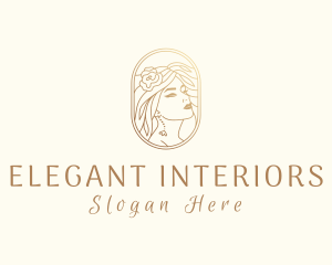 Golden Elegant Woman logo design