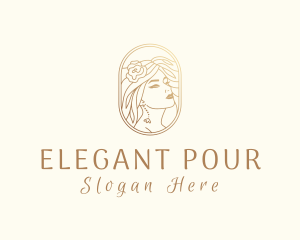 Golden Elegant Woman logo design