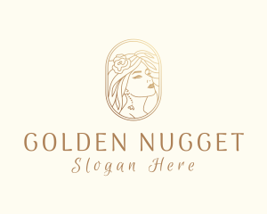 Golden Elegant Woman logo design