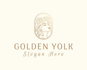 Golden Elegant Woman logo design