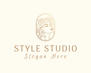 Hairdo - Golden Elegant Woman logo design