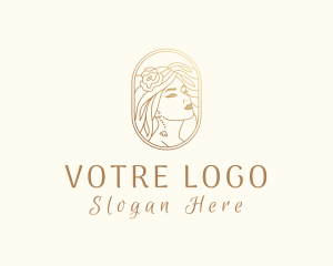 High End - Golden Elegant Woman logo design