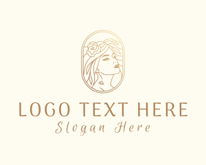 Beautiful - Golden Elegant Woman logo design