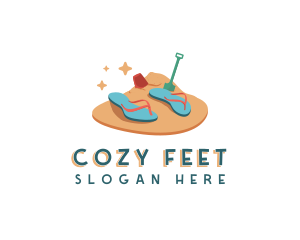 Slippers - Outdoor Beach Slippers logo design