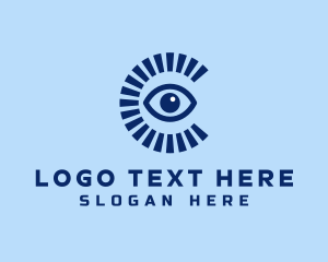 Optical - Blue Eye Letter C logo design