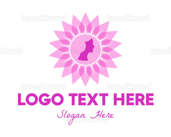 Feminine Flower Face Logo