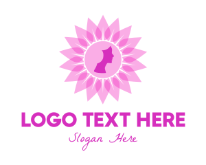 Human - Feminine Flower Face logo design