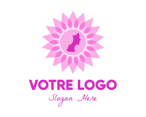 Hair Salon - Feminine Flower Face logo design