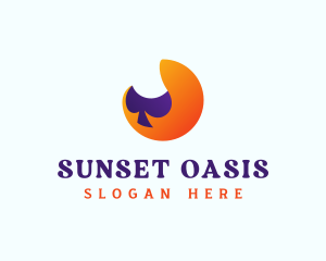 Abstract Spade Sun logo design