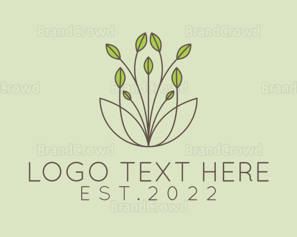 Aesthetic Leaves Plant Logo