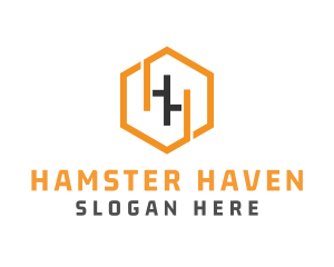 Hexagonal Letter HH logo design