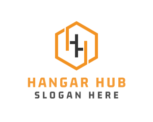 Hexagonal Letter HH logo design