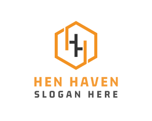 Hexagonal Letter HH logo design