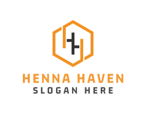 Hexagonal Letter HH logo design