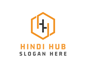 Hexagonal Letter HH logo design