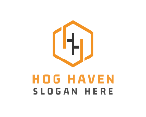Hexagonal Letter HH logo design
