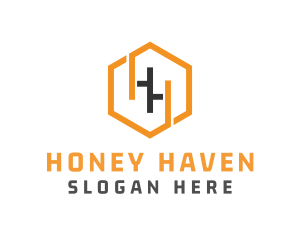 Hexagonal Letter HH logo design