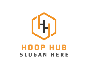 Hexagonal Letter HH logo design