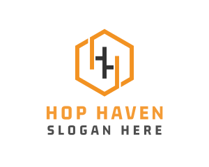 Hexagonal Letter HH logo design